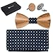 b.m.c 808 Ave Wooden Bowtie Colors Wood Adjustable Matching Pocket Square Cufflink Set