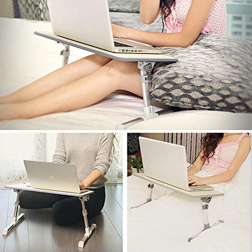 Adjustable Laptop Bed Table Tray Laptop Lap Desk,Portable Standing Desk Foldable Sofa Breakfast Table for Home Office Travel Notebook Stand Reading Holder Floor for Couch Kids【Ship from USA】 (Gray) - Thumbnail 6