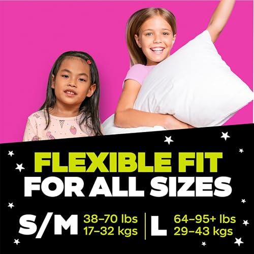 NINJAMAS GIRLS BEDWETTING NIGHTTIME UNDERWEAR – SIZE S/M (38-70 LBS), 14 COUNT, OVERNIGHT PROTECTION, ULTRA ABSORBENT, HYPOALLERGENIC