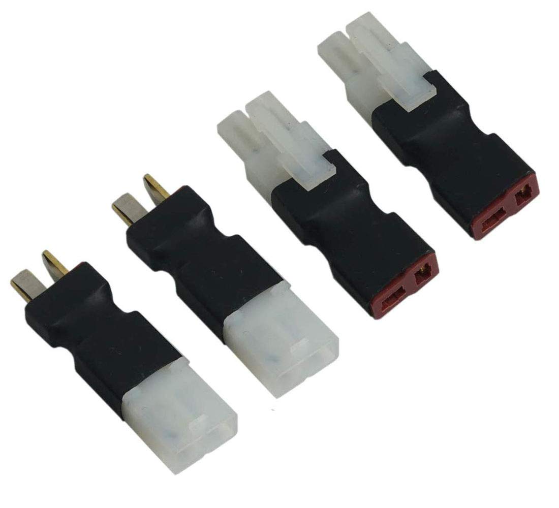 2pcs Tamiya Plug Male Connector to Deans T Plug Female Connector Adapter and 2pcs Tamiya Plug Female Connector to Deans T Plug Male Connector Adapter