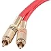 Seismic Audio Premium Red 3 Foot Dual RCA Male Audio Patch Cable (SAPRCA3-RD)