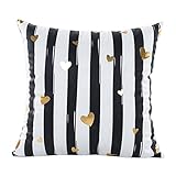 TOOPOOT Gold Foil Print Pillow Sofa Waist Cushion PillowCase (a)