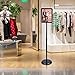 WeValor Adjustable Pedestal Sign Stand, 8.5 x 11 Inch Floor Standing Poster Sign Holder with Round Corner, Vertical and Horizontal View Sign Displayed, Black