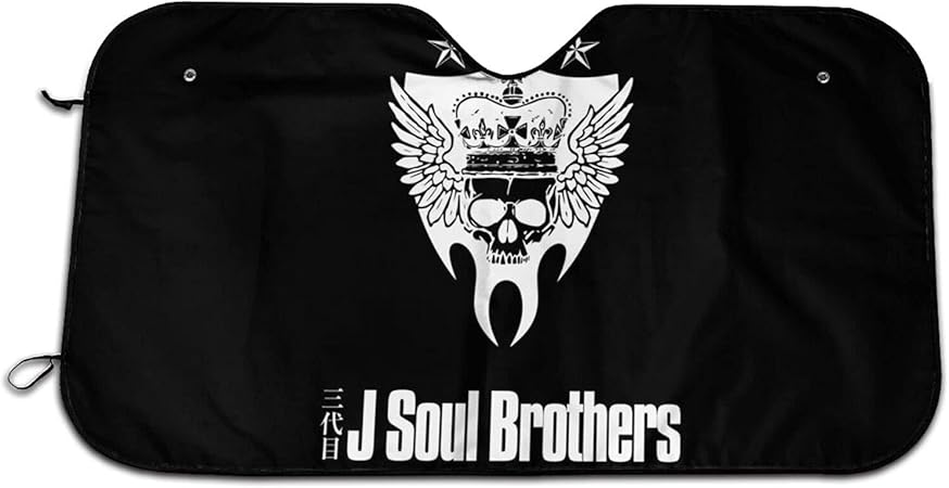 Amazon 三代目 Jsb 夏の漫画のキャラクター 有名人のパターンの日よけ 車のフロントカバー高温断熱材 アンチエイジング 折りたたみ式 持ち運びと保管が簡単な吸盤カーサンバイザー 最も快適でクールな車の環境を作りましょう サンシェード 車 バイク