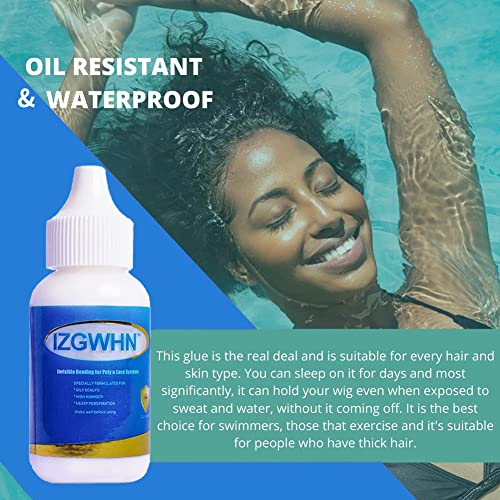 Wig Glue 1.3OZWaterproof Lace Front Wig Glue for Wigs,Strong Hold Glue
