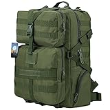 HUKOER 35L/45L Military Tactical Backpack -Tactical Assault Molle Rucksacks Waterproof Expandable Hunting Backpack Outdoor Daypack for Hiking Camping Trekking Hunting Bag (Army Green-45L)