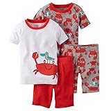 Carters Boys 4-Piece Snug Fit Cotton PJs Red Crabs