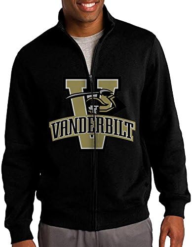GNGN Mens Vanderbilt University Traveler Funny Standup Collar Jacket Zip Sweatshirt Casual Style XXL Black