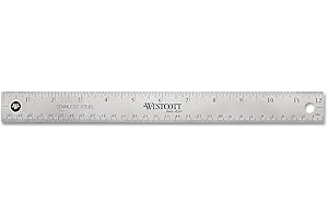 Westcott Stainless Steel 12-Inch Office Ruler with Non-Slip Cork Base (10415)