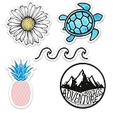 Cute Vinyl Laptop and Water Bottle Decal Sticker Pack, Made in US (Ocean/Beach)