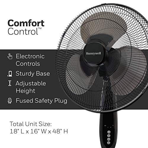 Honeywell Double Blade 16 Pedestal Fan Black With Remote Control