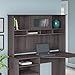 Bush Furniture Cabot 60W Desk Hutch in Heather Gray, Attachment with Shelves and Cabinet for Home Office