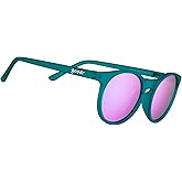 goodr I Pickled These Myself Polarized Round Sunglasses, Small Sized (Circle G), Teal Translucent Frames with Purple Pink Mirrored Reflective Lens, UV400 Protection, No Slip, No Bounce