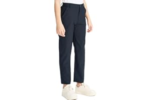 DEVOROPA Youth Boy's Golf Pants Quick Dry Athletic Chino Flat Front Pants Kids School Uniform Clothes