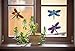 Dragonfly Decal in Stained Glass Style - D1 - See-Through Vinyl Window Decal (5.75