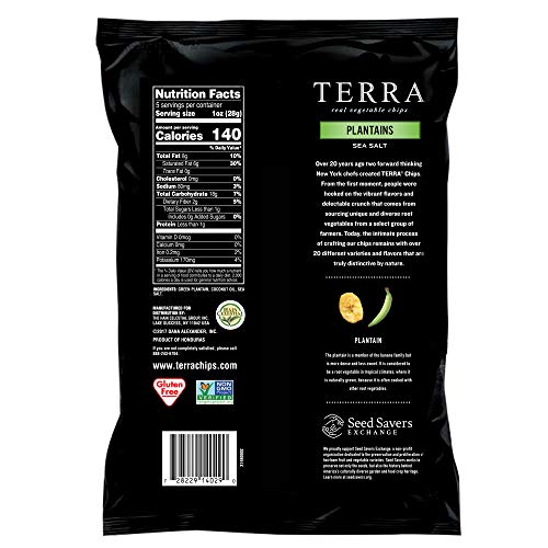 TERRA PLANTAINS REAL SEA SALT VEGETABLE CHIPS 5 OZ