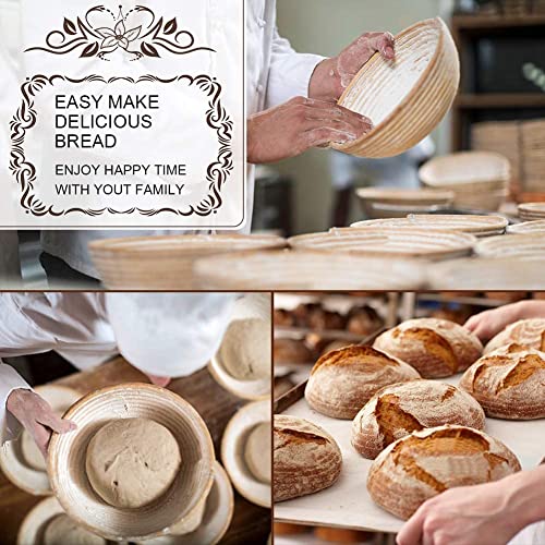 Bread Proofing Basket Set 9.6 Inch Oval & 10 Inch Round