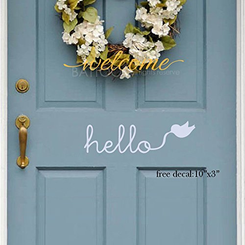 BATTOO Mailbox Decal Monogram Mailbox Mailbox Sticker Personalized Mailbox Mailbox Number Mail Box Decal 14"w 6.4"h PLUS free hello door decal