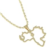 Stainless Steel Venezuela Map Pendant Necklace Venezuelan Jewelry (Gold)