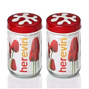 Herevin Set of 2 Puzzle Square Canister – 1 LTR, Red