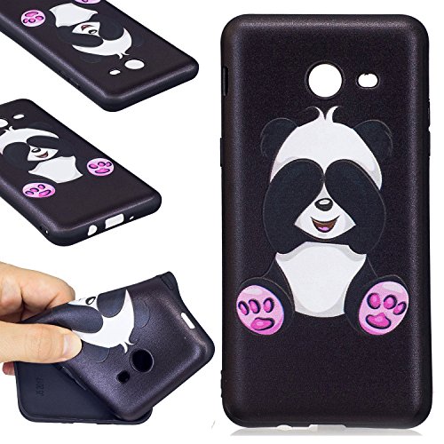 Galaxy J5 2017 Case, FIREFISH Flexible TPU Gel Silicone Embossed Printing [Anti Slip] [Scratch Resistances] Easy Grip Back Cover Shell for Samsung Galaxy J5 2017 -Panda-A