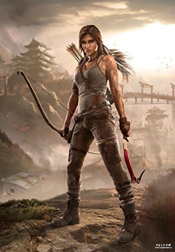 we are together TOMB RAIDER poster wall scroll LARA STANDING WITH A BOW GAME China Supplier Canvas Print 24 inches F0414