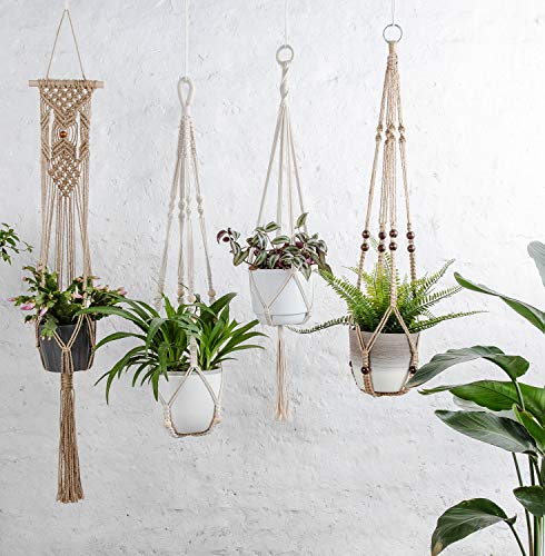 image for Mkono Macrame Plant Hangers Indoor Hanging Planter Basket Flower Pot H