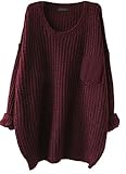 Women's Casual Unbalanced Crew Neck Knit Sweater Loose Pullover Cardigan