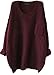 Women's Casual Unbalanced Crew Neck Knit Sweater Loose Pullover Cardigan