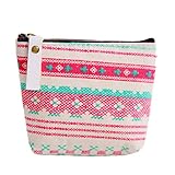 Polytree Printed Canvas Change Coin Purse Holder Zip Mini Wallet - 2