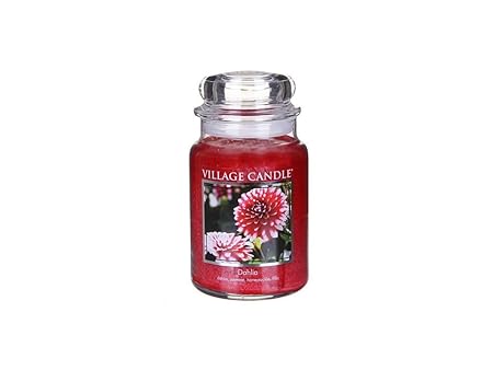 Village Candle Dahlia große Duftkerze im Glas, 737 g, rot 9.8 x 9.5 cm