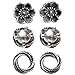 PAZ Creations Set of Three .925 Sterling Silver Stud Earrings