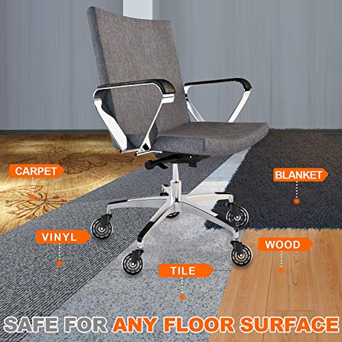 COOWOO Office Chair Caster Wheels (Set of 5) - Safe for All Floors Including Hardwood- Rollerblade Style w/ Universal Fit-Free Screwdriver - 650 lbs Total Capacity - Thumbnail 5