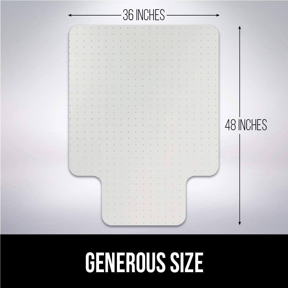 Gorilla Grip Premium Polycarbonate Studded Chair Mat for Carpeted Floor, 48x36 Heavy Duty Easy Glide Transparent Mats for Desk Chairs, Good for Desks, Office and Home, Protects Floors, with Lip, Clear: Home & Kitchen