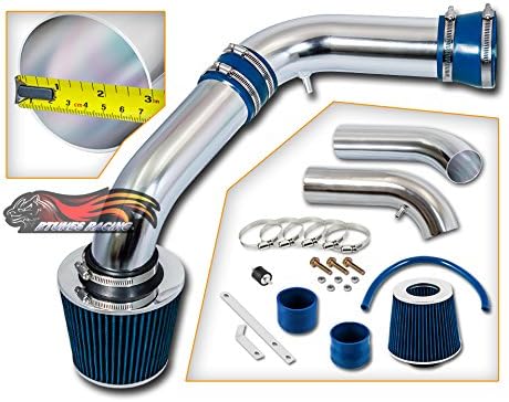 Rtunes Racing (2 PCS) Ram Air Intake Black / Red / Blue Filter Kit For 02-07 Dodge Ram 1500 3.7L &amp; 4.7L / 03-07 Ram 1500/2500/3500 5.7L (Blue)