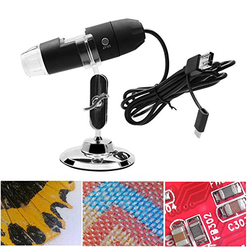 USB Microscope, 1000x 2 Million Pixel Magnification Endoscope, 8 LED USB 2.0/ USB 1.1 Digital Microscope, Mini Camera with OTG Adapter and Metal Stand, Compatible with Android 4.2/Win Vista/7/8/10 etc - Thumbnail 4