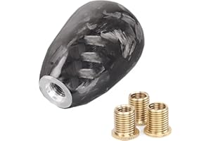 muge racing Forged Real Carbon Fiber Shift Knob Gear Shifter Knobs Universal Shifter for Most Manual/Automatic Car with 3 Adapters