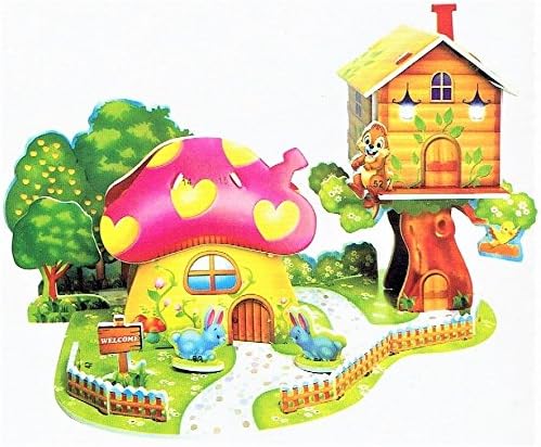 3D Model Jigsaw Puzzle Educational Toy DIY Mushroom House (26 Pieces)