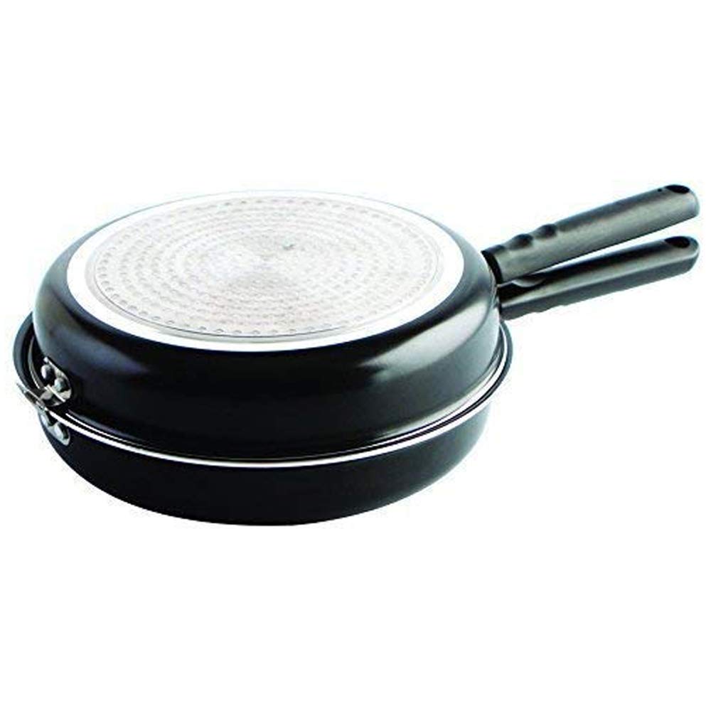MGE - Double-Sided Frying Pan for Tortilla and Omelette - Non-Stick Aluminum Double Pan Compatible with Induction, Gas and Electric Hobs - Non Stick Frying Pan for Egg and Omelette - 24 cm