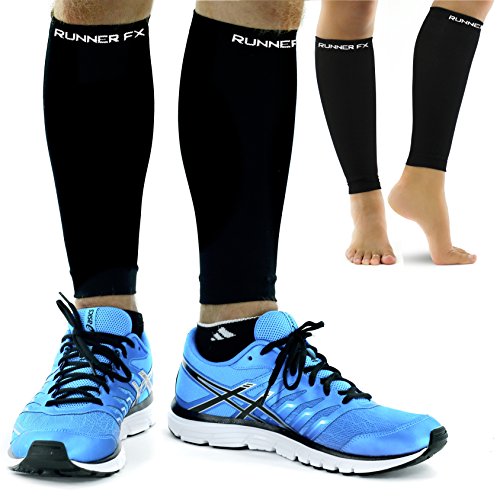 Calf Compression Sleeve for Men & Women (1 Pair) - Instant Shin Splint Support, Leg Pain Relief, Circulation and Recovery Socks - Calf Sleeves for Runners, Traveling, Nurses, Varicose Veins, Cramps