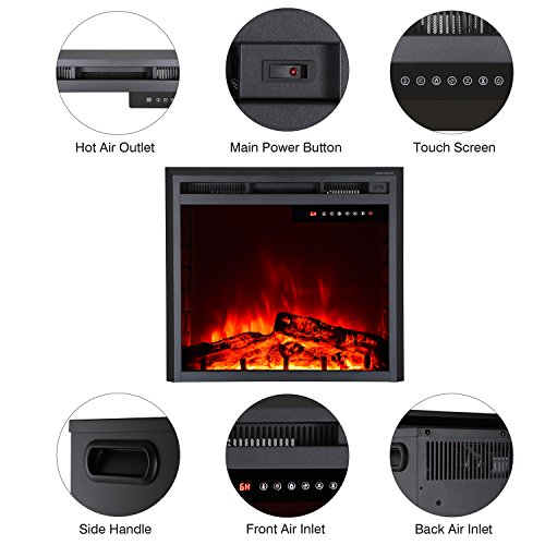 image for 30'' Electric Fireplace Insert,Freestanding & Recessed Electric Stove 
