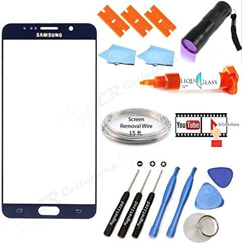 Samsung Galaxy Note 5 Glass Screen Replacement Black Full Kit 13 Piece and Instructional Video … (Black Sapphire)