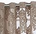 Ifblue 2 Panels Grommet Top Sheerness Velvet Cutting Flower Sheer Window Light Filtering Classic Curtains Drapes for Bedroom Kids Living Room(52