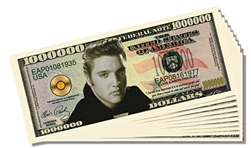 Elvis Presley Novelty Million Dollar Bill - 10 Count with Bonus Clear Protector & Christopher Columbus Bill