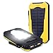 Foreverrise Solar Charger 15000mAh High Capacity Solar Panel Power Bank Portable Battery Pack Bright LED lights Dual USB Solar Battery Charger for Cell Phone,Tablet and other USB Device (Yellow)