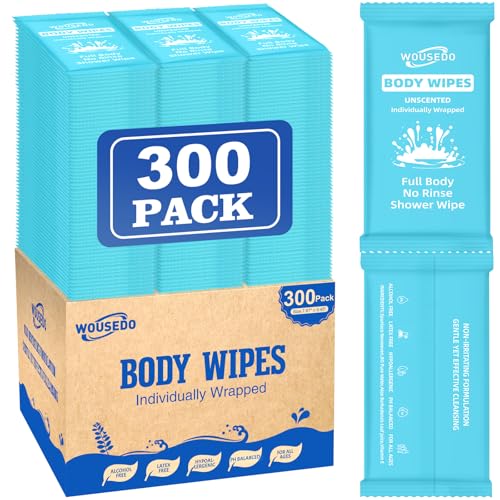 300 Pcs Ultra Thick Soft Large Body Wipes Individually Wrapped(7.87