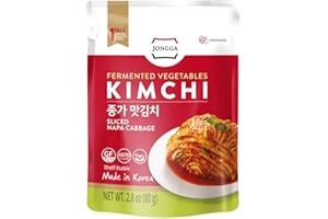 JONGGA Spicy Napa Cabbage Kimchi (Pack of 8), Shelf Stable Mat Kimchi, Spicy Korean Authentic Fermented Pickled Cabbaged Kimchi, Perfect with Ramen, Noodles and Rice