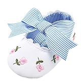 Elaco Infant Baby Girls Moccasins Anti-Slip Soft Sole Princess Shoes (12~18 Month, White)