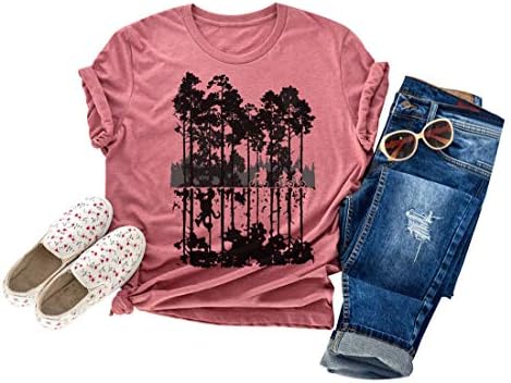 GEMLON Stranger Things Upside Down Graphic Shirt Novelty T Shirts for Women Summer Casual Tee (Red, L)