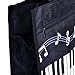 Piano Keys Music Waterproof Oxford Cloth Handbag Shoulder Tote Shopping Bag Gift (Black-Small-2)